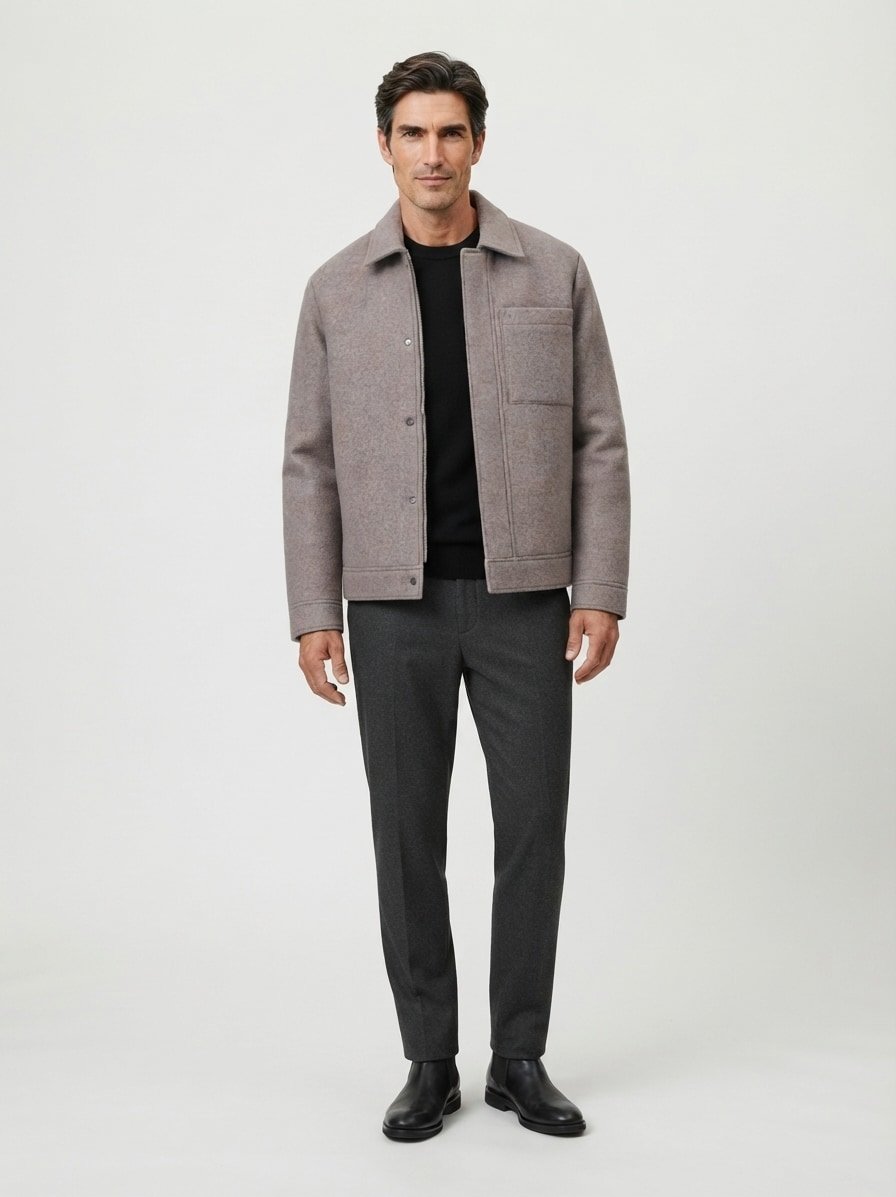 Blouson, Wolle, grau