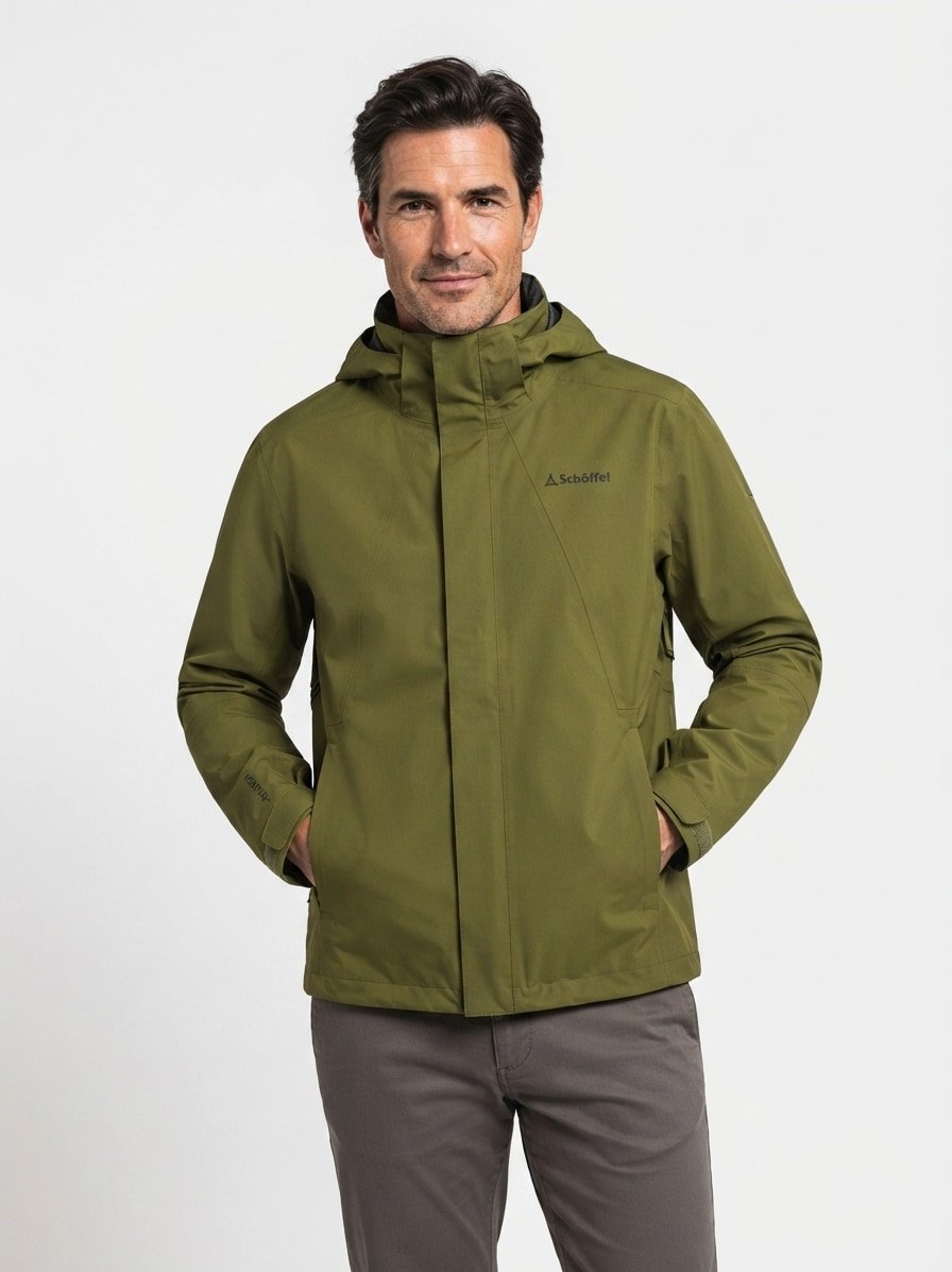Regenjacke Ash, Mikrofaser wasserabweisend, grün