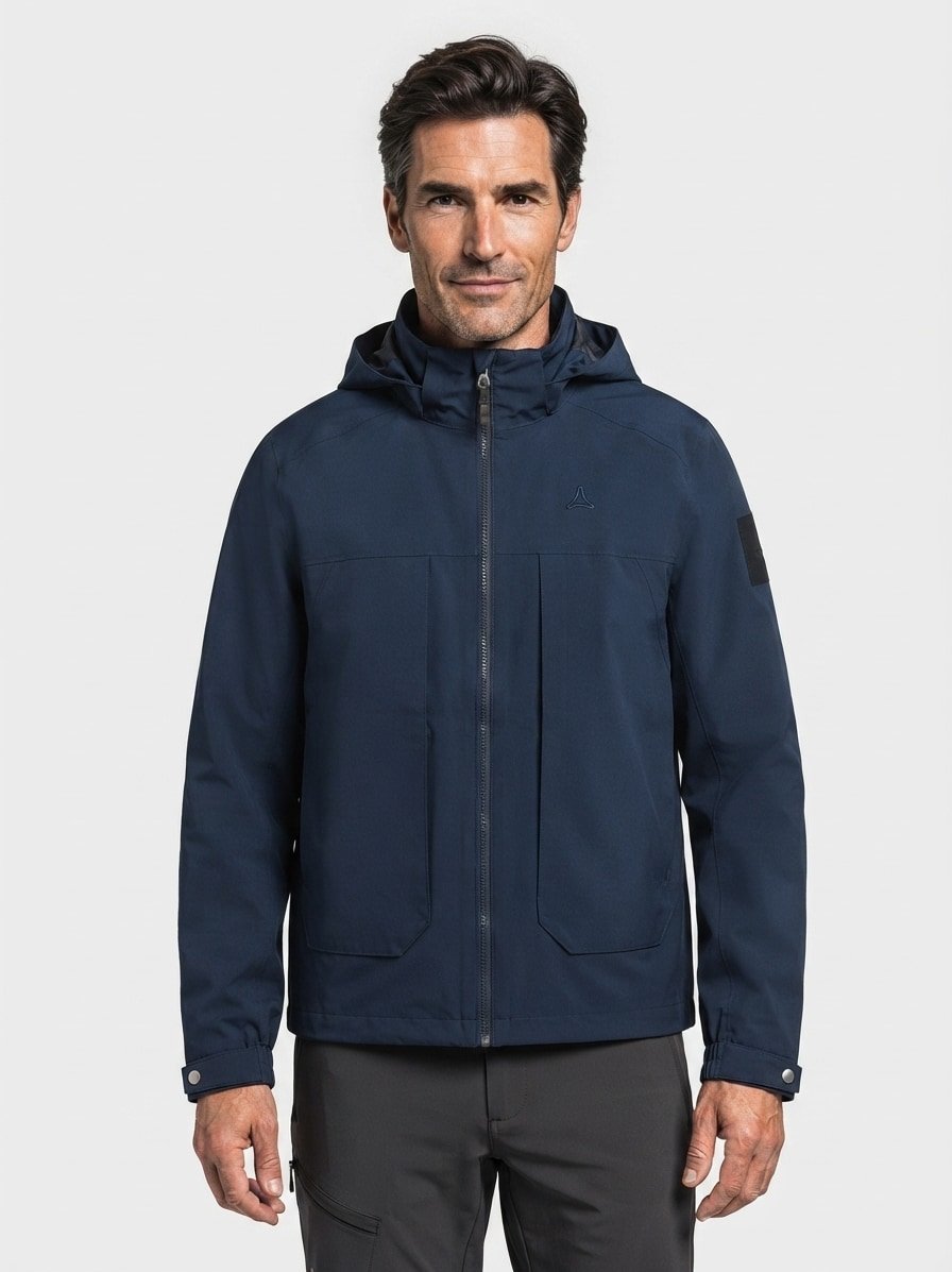 Regenjacke Serenio, Mikrofaser wasserabweisend, navy