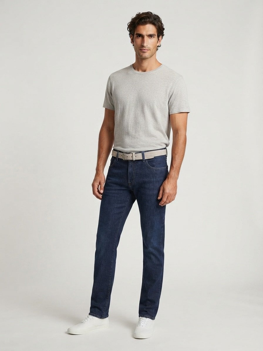 Kaschmir Denim, Pipe, Regular Fit, Baumwolle-Kaschmir, marine