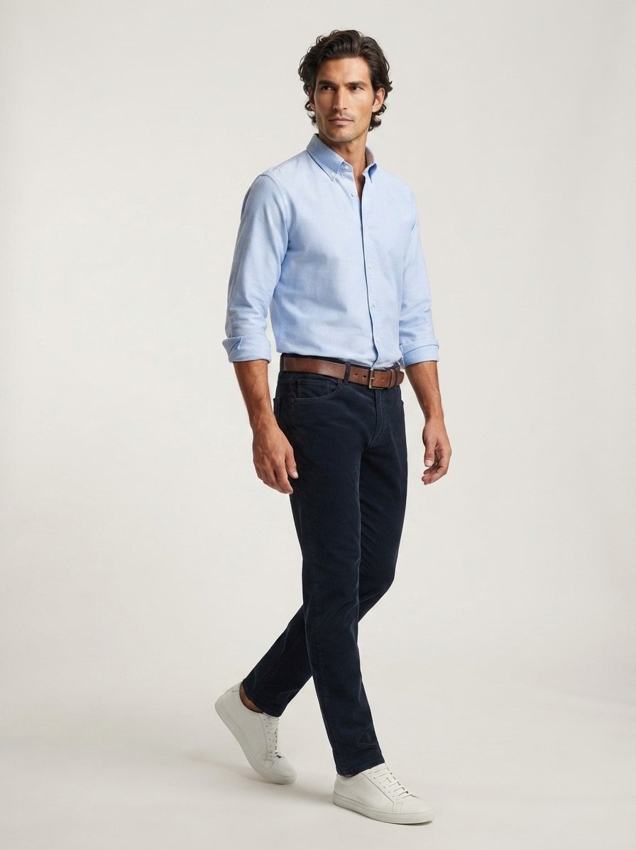 Dusty Corduroy, James, Relaxed Fit, Cord-Stretch, navy