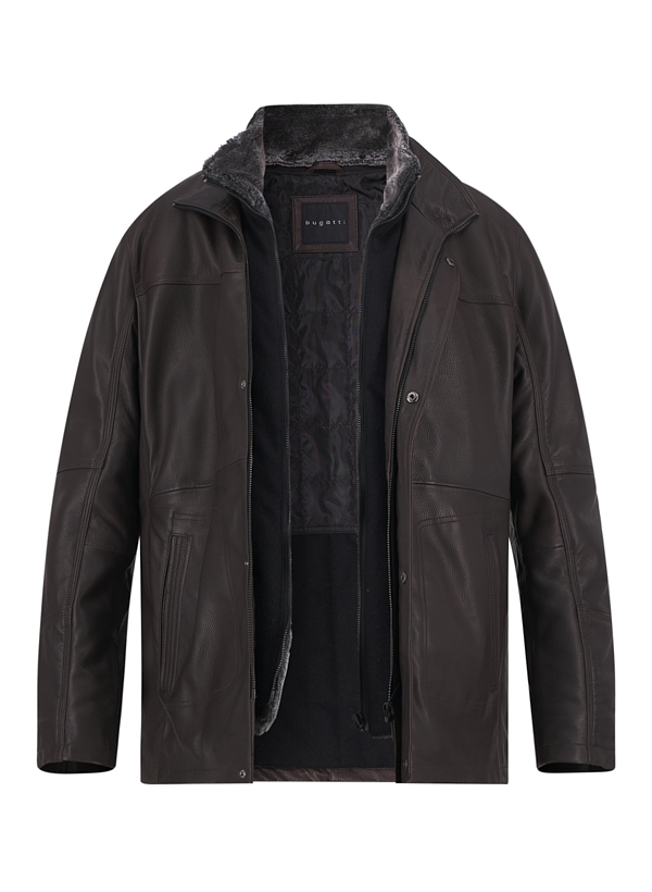 Lederjacke, Lammleder wattiert, braun