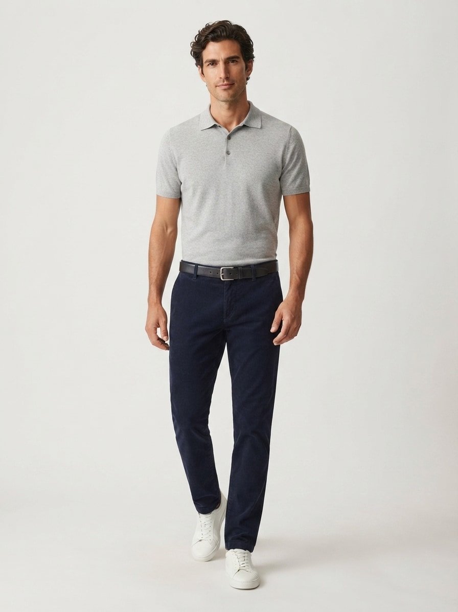 Diamond Brushed Cotton, Lou, Regular Fit, Baumwoll-Stretch, navy