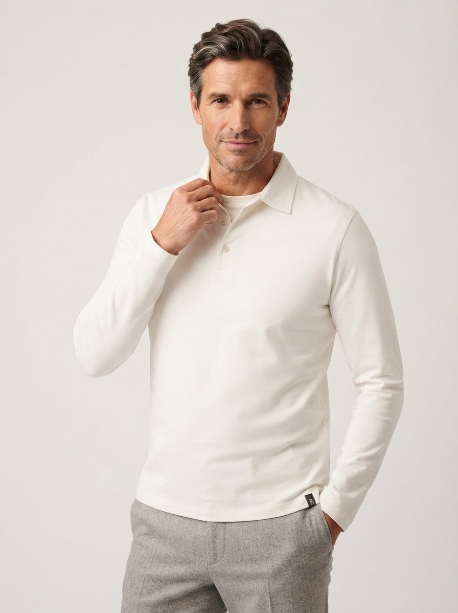 Polo-Shirt, Baumwoll-Jersey, weiß