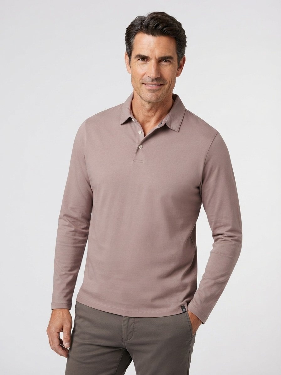Polo-Shirt, Baumwoll-Jersey, taupe