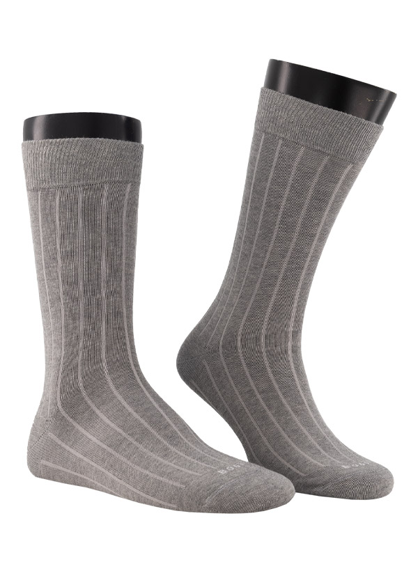 Socken, Baumwolle, hellgrau gestreift