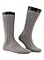 Socken, Baumwolle, hellgrau gestreift - hellgrau
