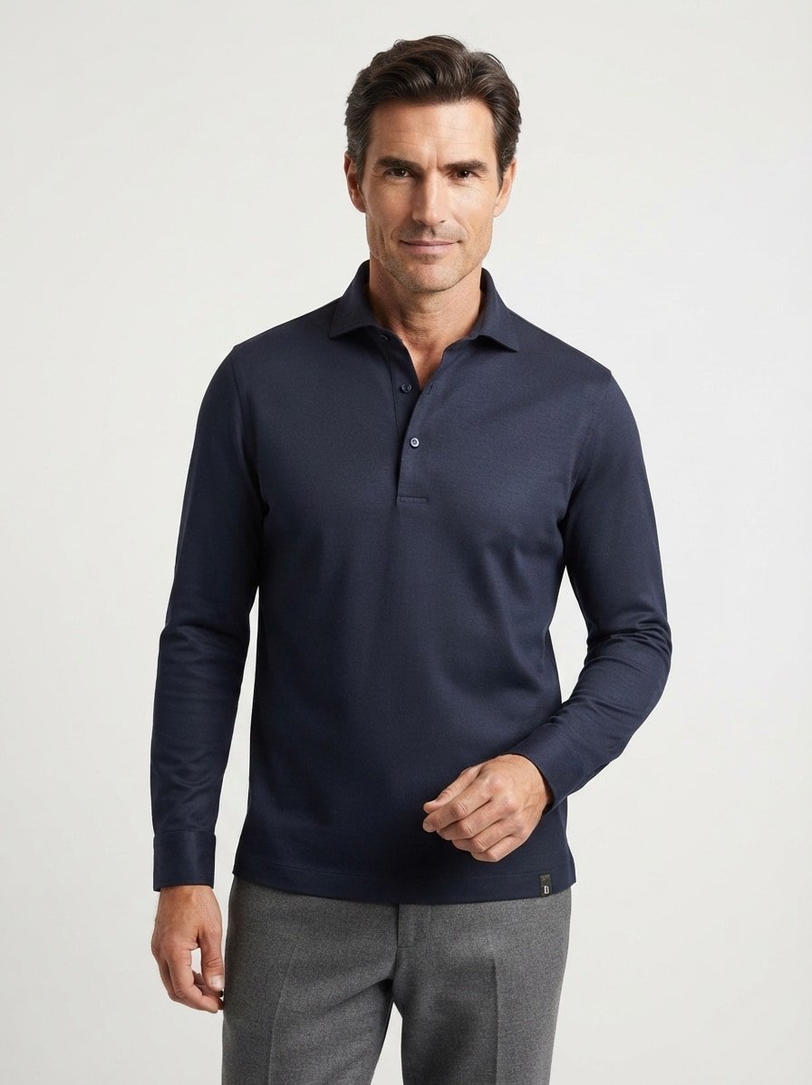 Polo-Shirt, Jersey, dunkelblau