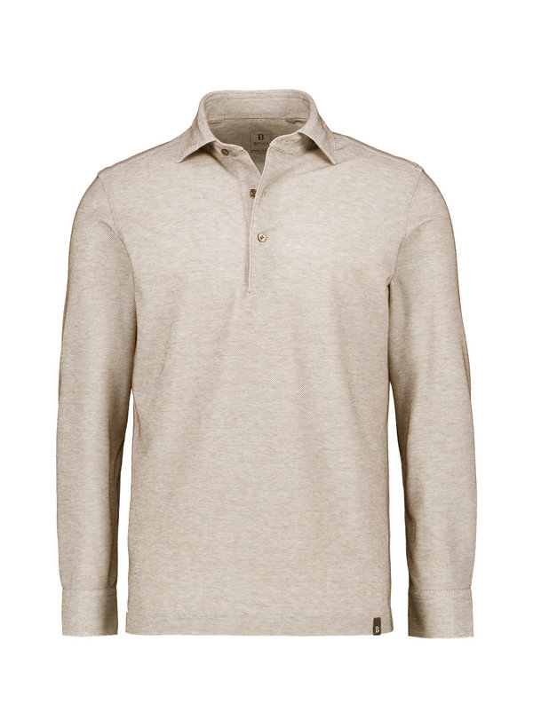 Polo-Shirt, Jersey, braun meliert