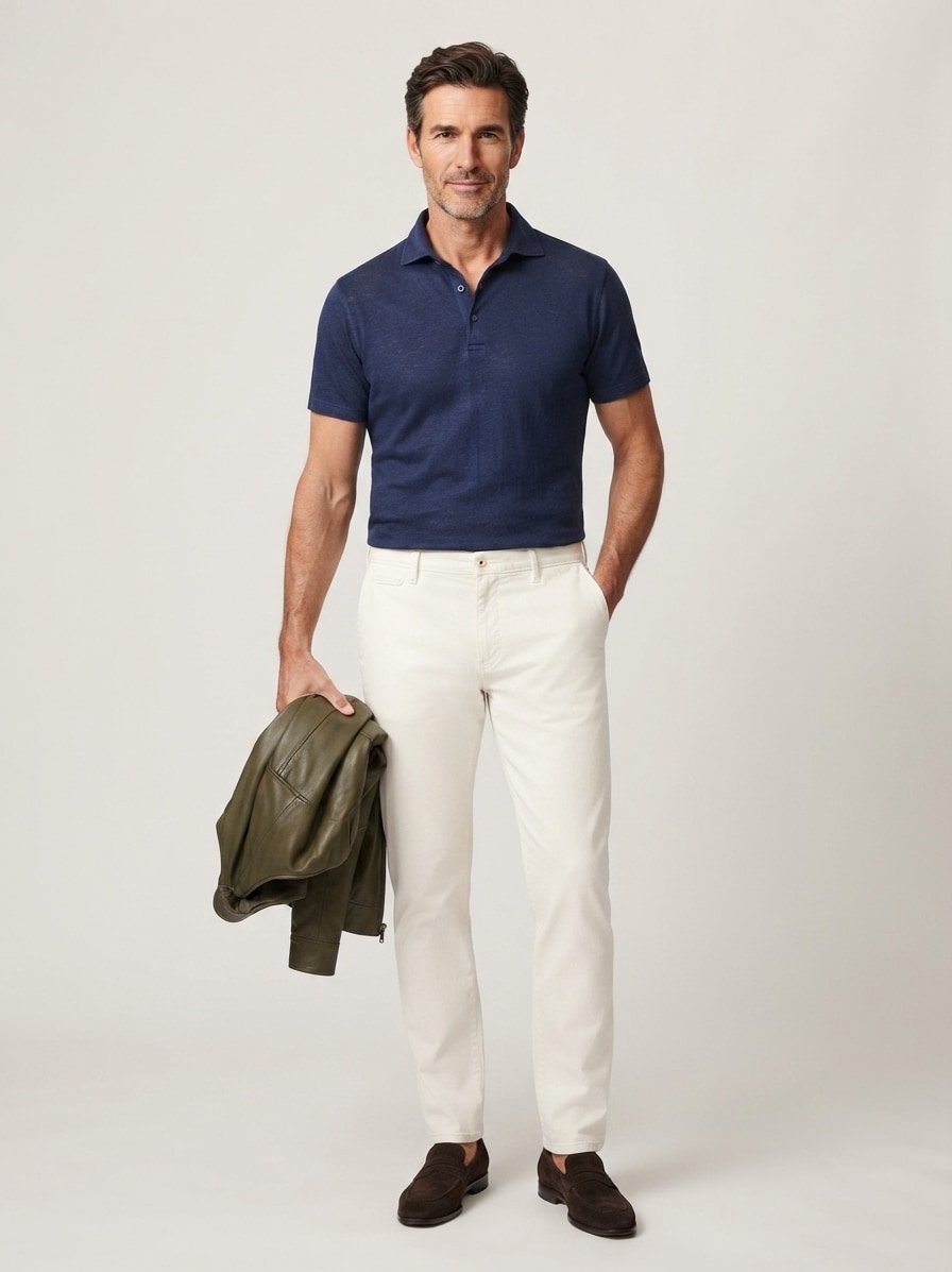 Chino Filippo, Slim Fit, Baumwoll-Stretch, ecru