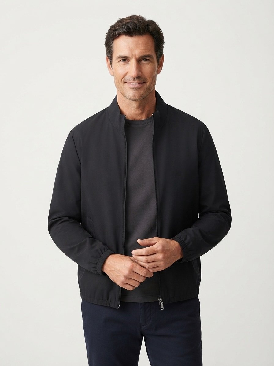 Blouson, Mikrofaser Merinowolle, navy
