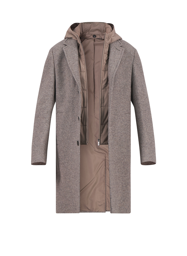 Mantel, Wolle, taupe