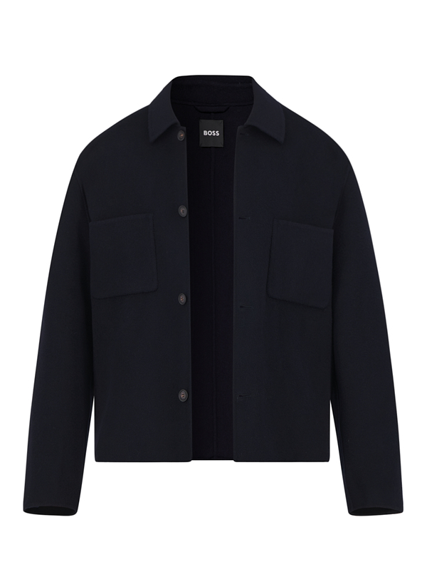 Jacke C-Carper, Relaxed, Wolle, schwarz