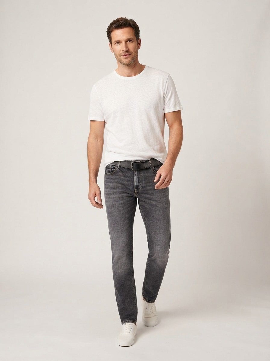 Vintage Denim, Modell Bill, Modern Fit, Baumwoll-Stretch, dunkelgrau