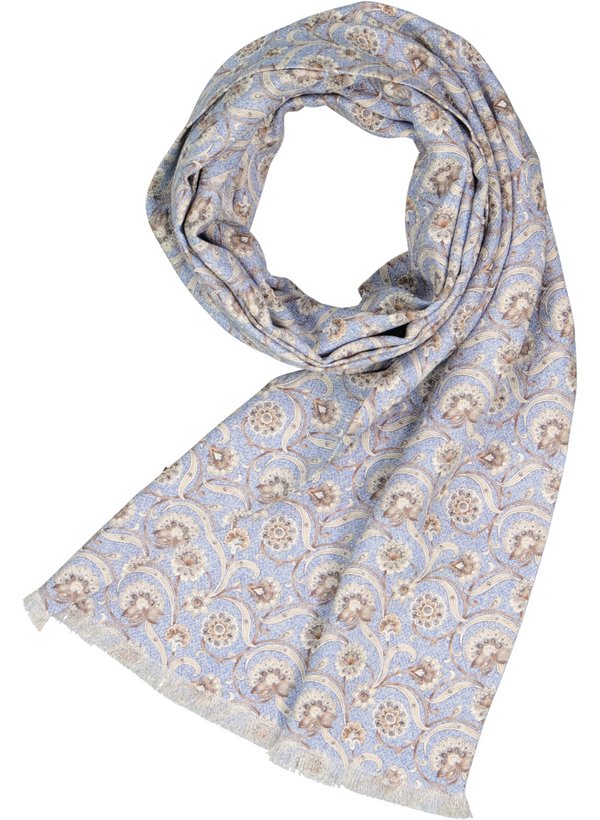 Schal, Seide, hellblau-beige floral
