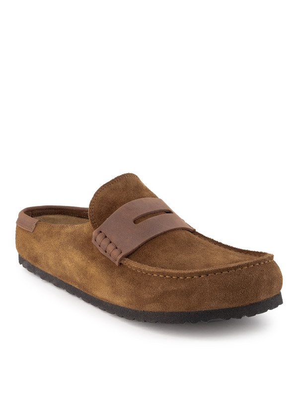 Pantoletten Naples Wrapped, Veloursleder, Schmale Passform, dark tea