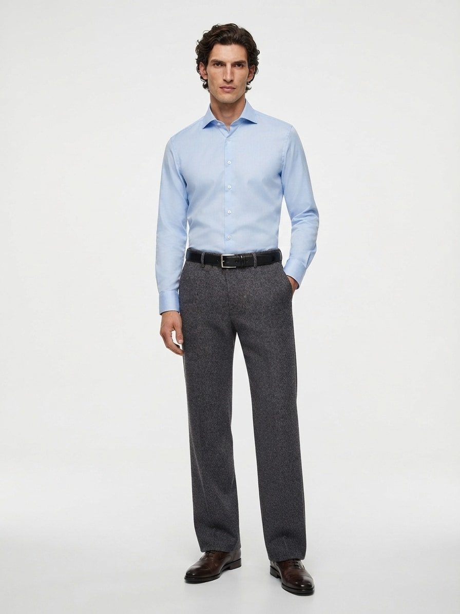 Ceramica®, Modell Luis, Relaxed Fit, Wolle, grau gestreift
