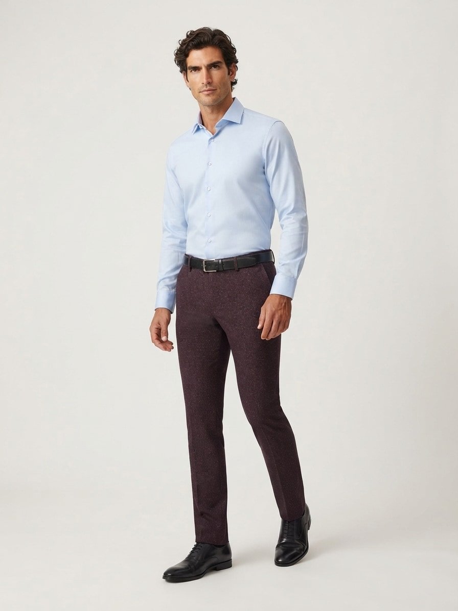 Donegal, Regular Fit, Modell Lou, Wolle-Seide, bordeaux meliert