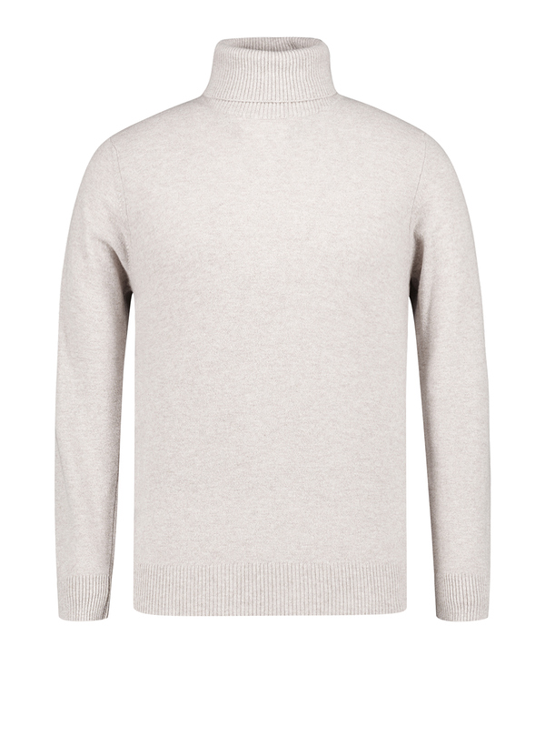 Rollkragenpullover, Merinowolle-Kaschmir, beige meliert