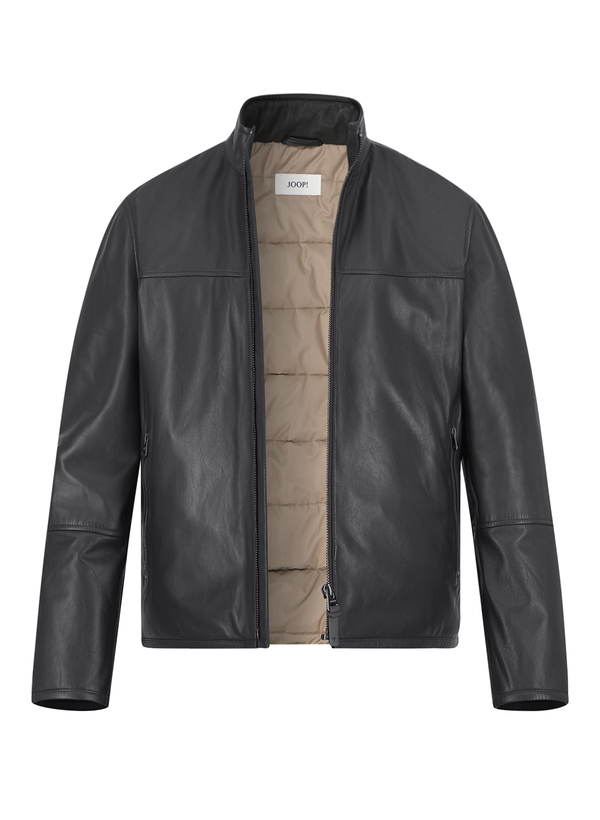 Lederjacke Bando, Lammnappa, schwarz wattiert