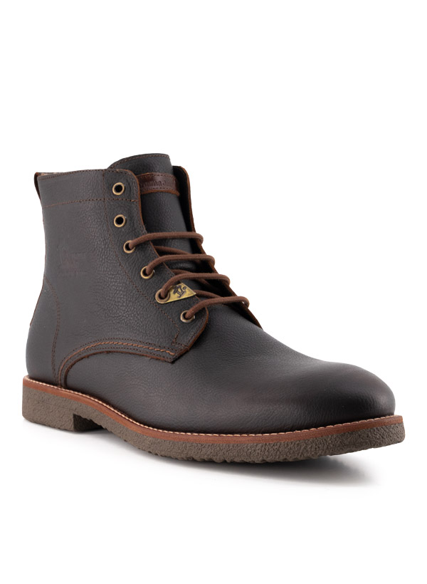 Schnürboots, Nappaleder geölt Lammfell, chestnut