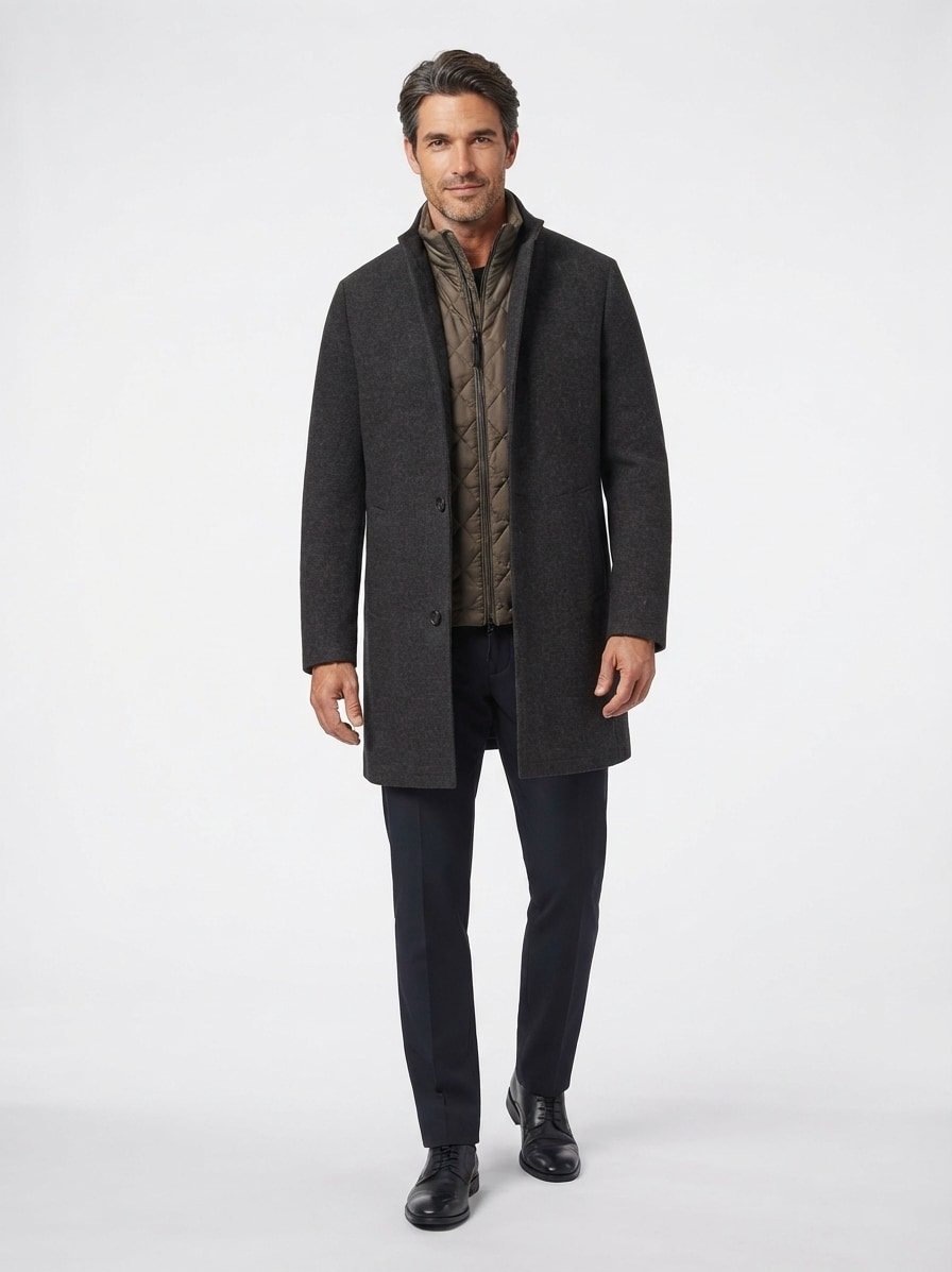 Mantel Delray, Modern Fit, Wolle, braun