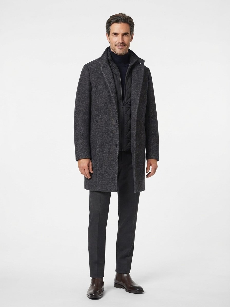 Mantel Delray, Modern Fit, Wolle, grau