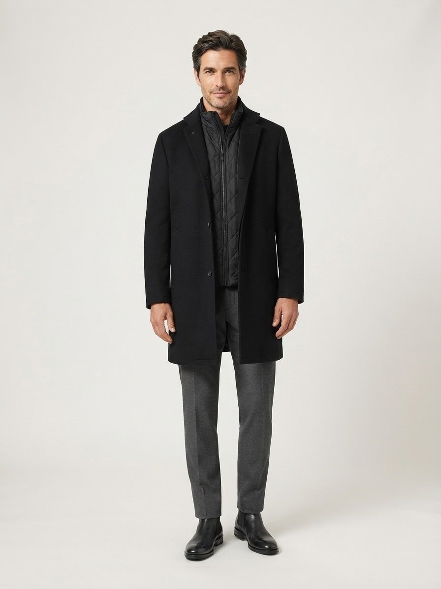 Mantel Delray, Modern Fit, Wolle, schwarz