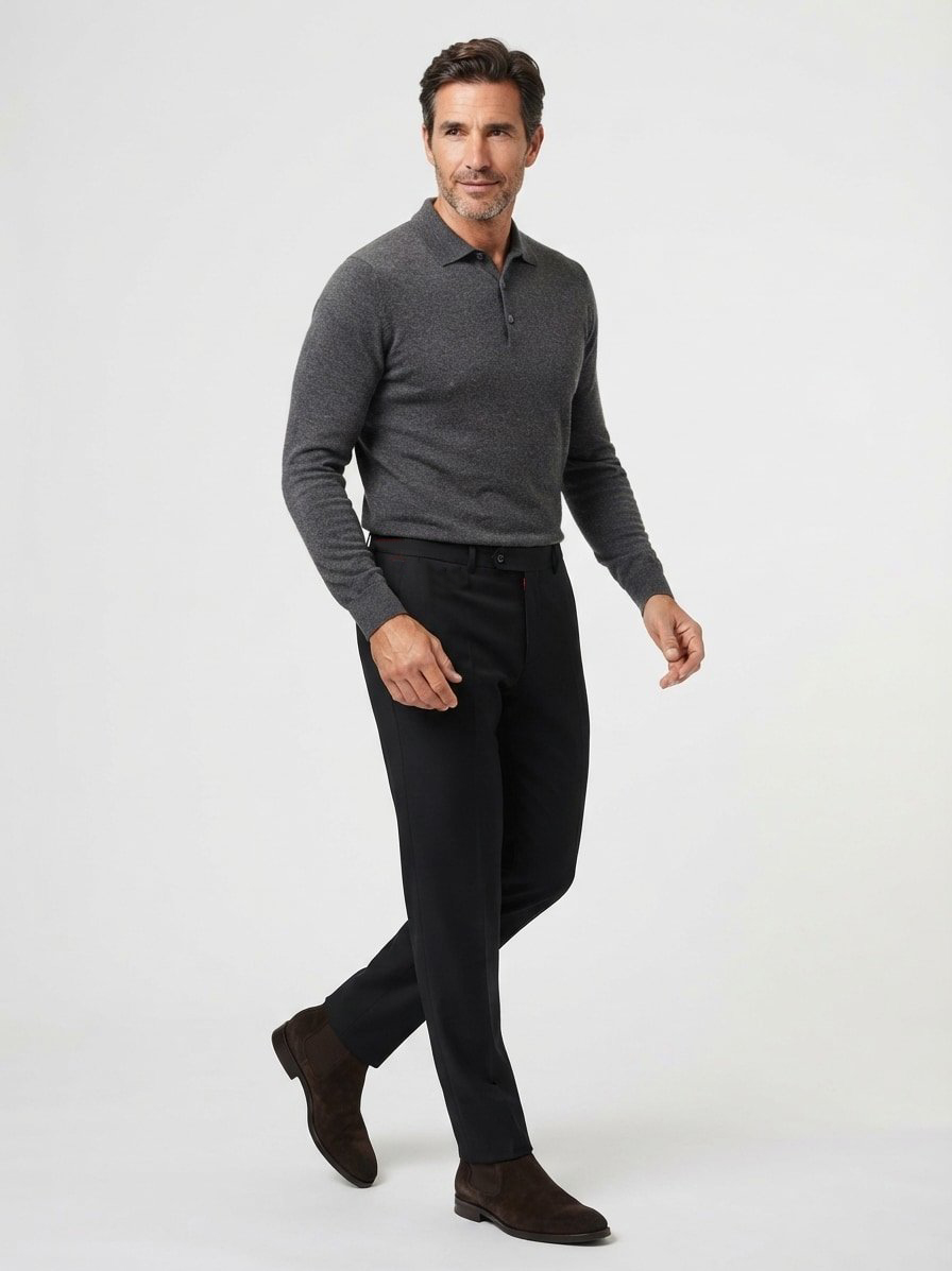 Hose, Slim Fit, Schurwoll-Stretch, schwarz