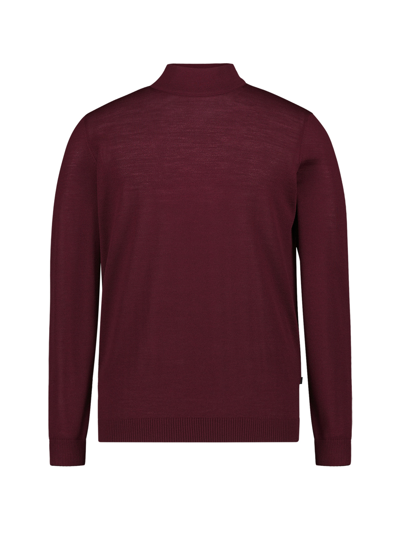 Stehkragen, Modern Fit, Merinowolle superwash, dunkelrot meliert
