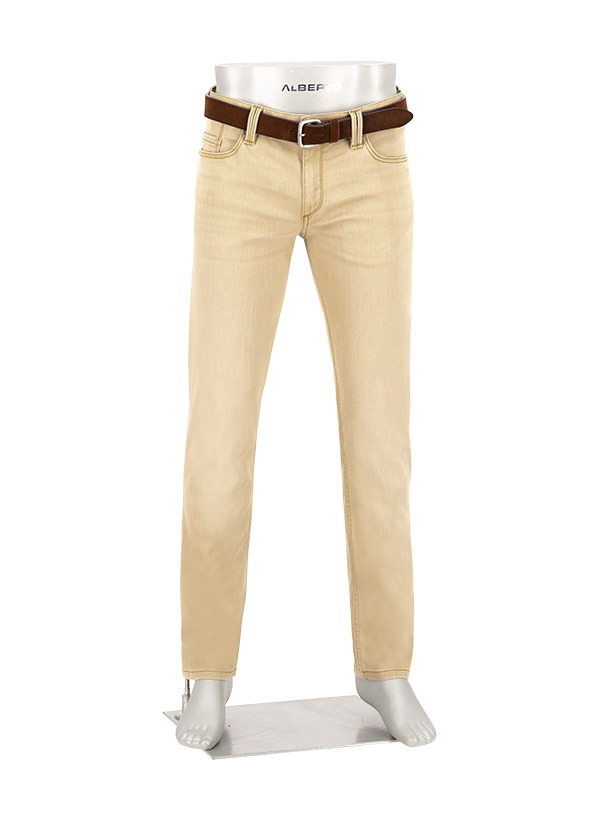 Alberto Herren Denim beige Baumwoll-Stretch