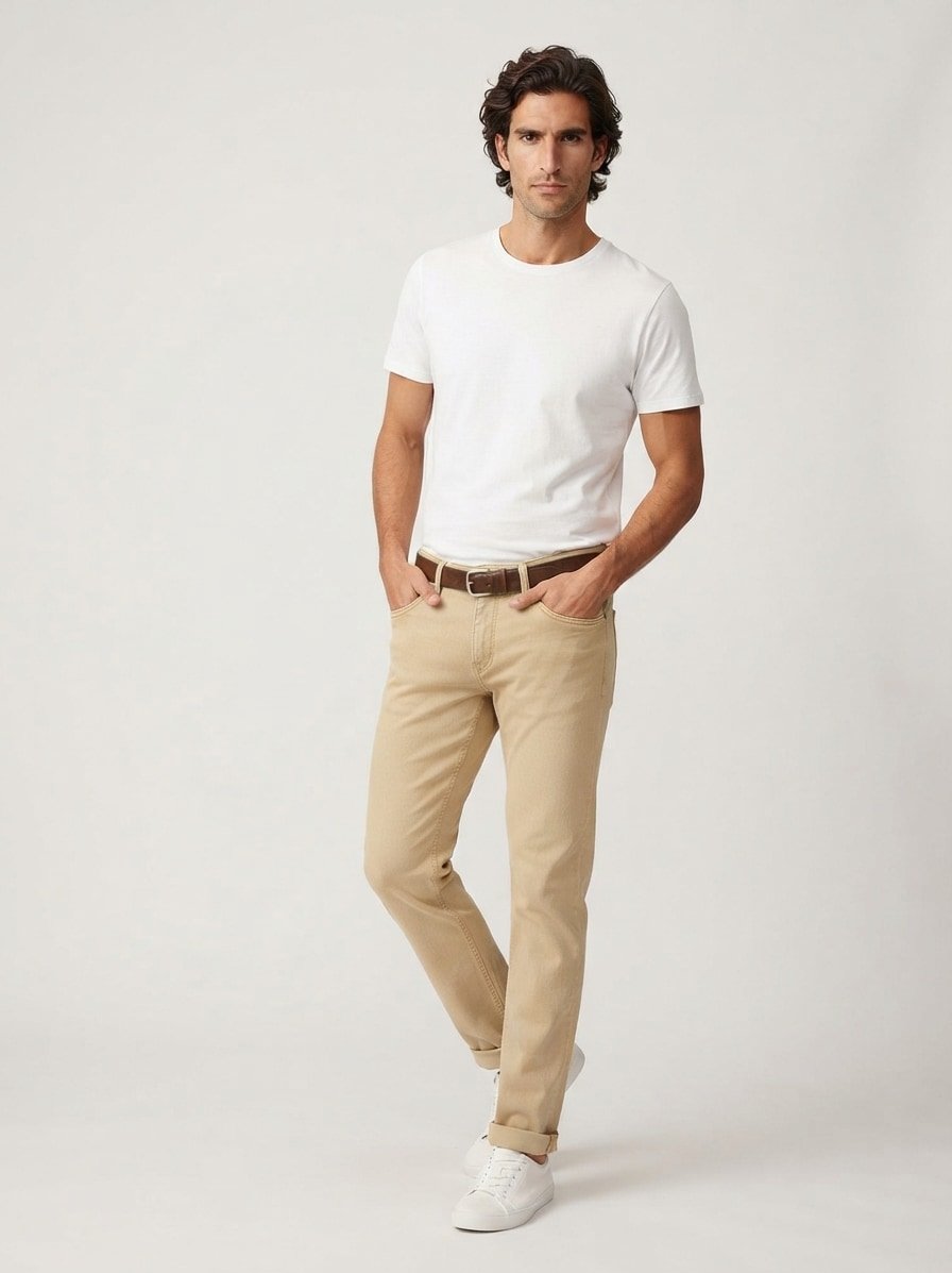 Luxury Denim, Modell Pipe, Regular Fit, Baumwoll-Stretch, beige