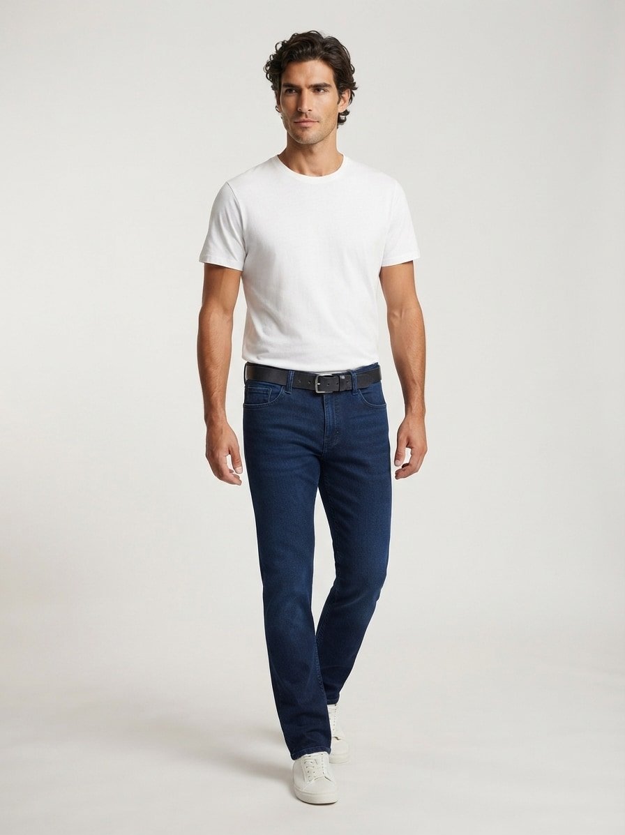 Luxury Denim, Modell Pipe, Regular Fit, Baumwoll-Stretch, dunkelblau