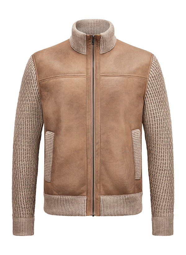 Hybrid Jacke MSCervo, Mikrofaser Webpelz, camel