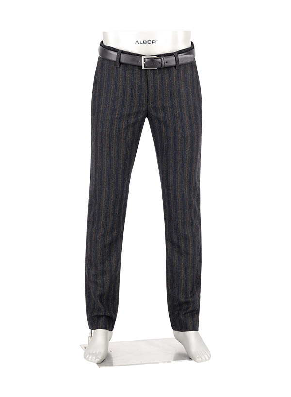 Donegal, Regular Fit, Modell Lou, Wolle-Stretch, anthrazit-navy-braun gestreift