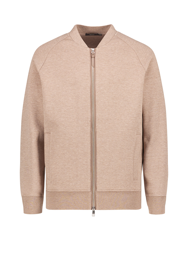 Sweatjacke, Regular Fit, Scuba, beige meliert