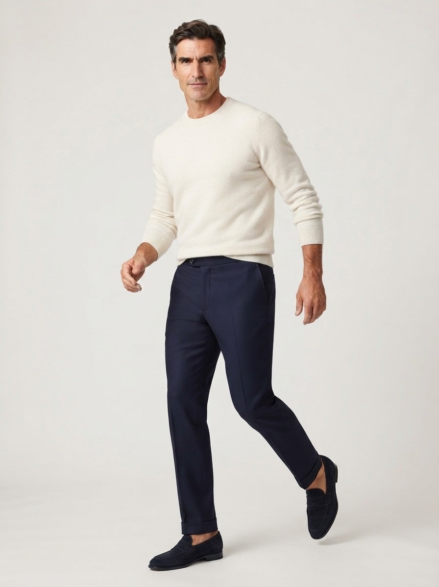 Hose Scottie, Regular Fit, Wolle, navy