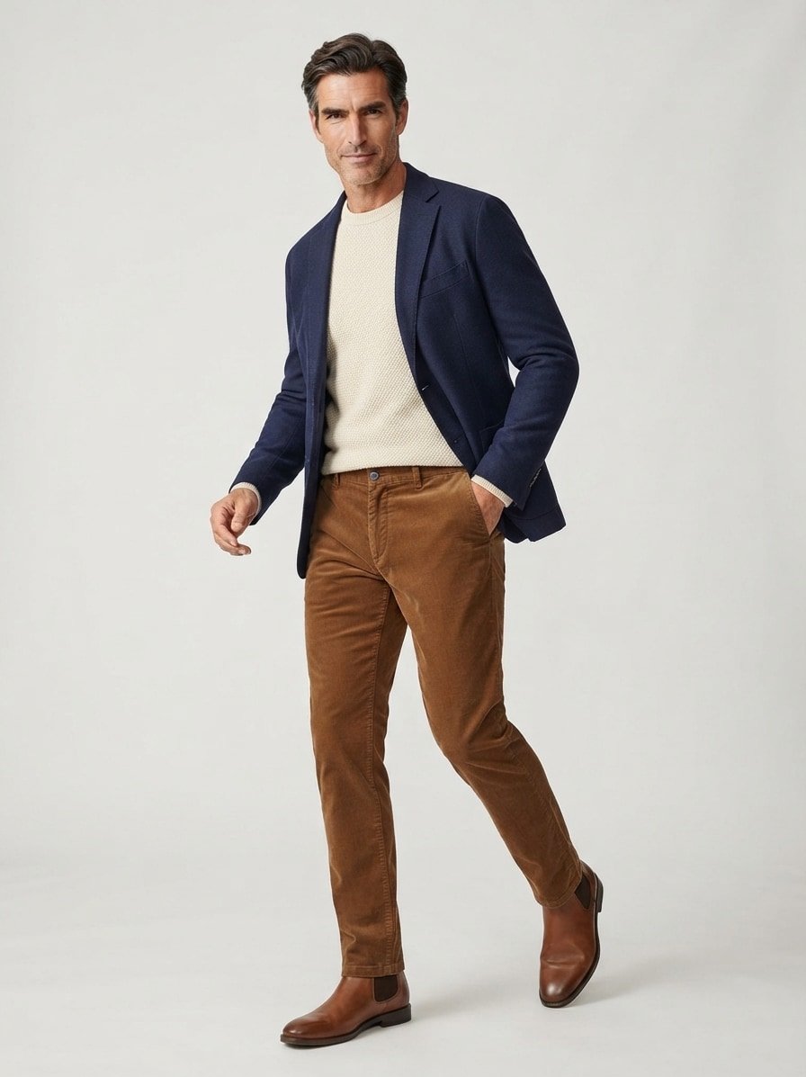 Hose Marcello, Slim Fit, Cord, braun