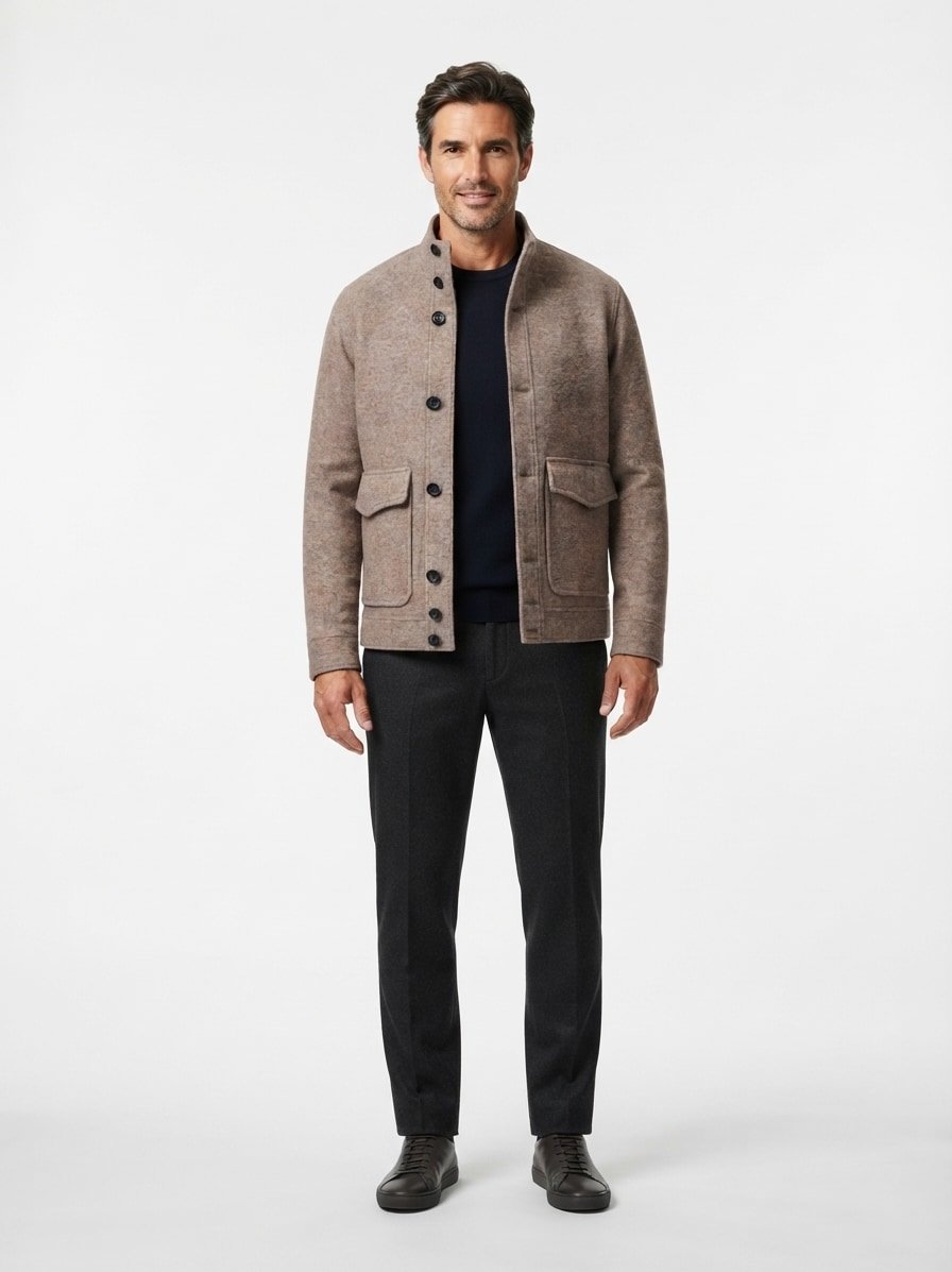 Jacke, Wolle-Kaschmir, beige melange