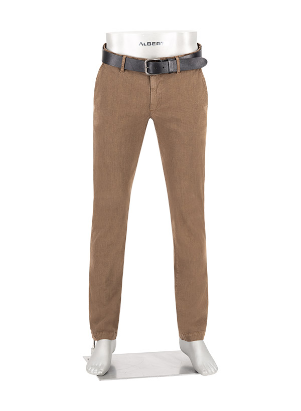 Two Tone Twill, Modell Lou, Regular Fit, Baumwoll-Stretch, braun-ocker meliert