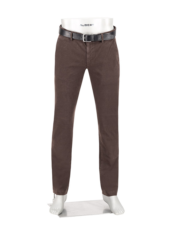 Two Tone Twill, Modell Lou, Regular Fit, Baumwoll-Stretch, dunkelbraun meliert