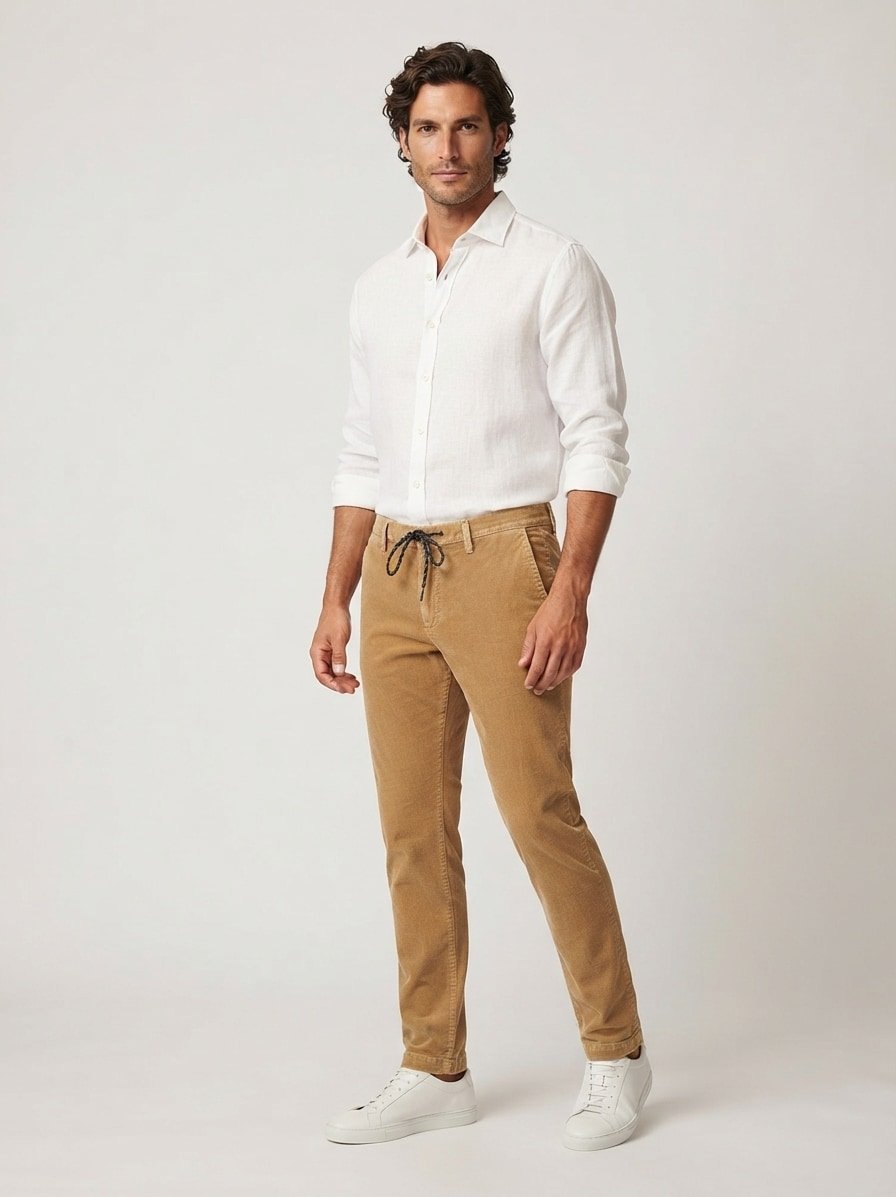 Dusty Corduroy, Modell Jump, Slim Fit, Baumwolle-Tencel™, curry