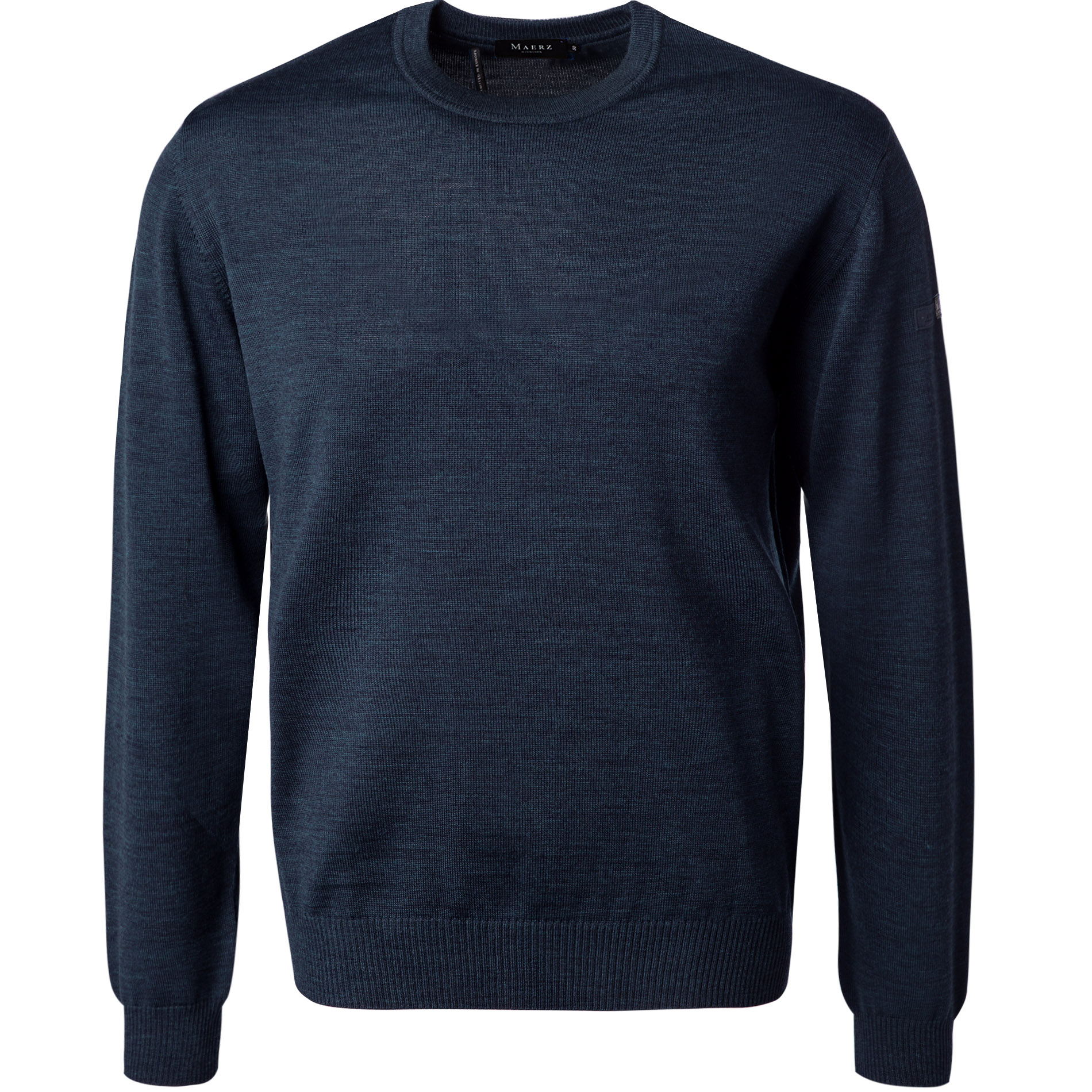 MAERZ Muenchen Herren Pullover blau Merinowolle unifarben