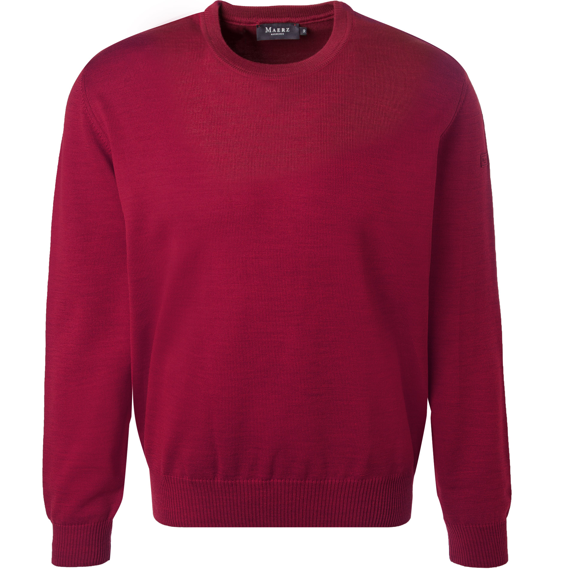 MAERZ Muenchen Herren Pullover rot Merinowolle unifarben