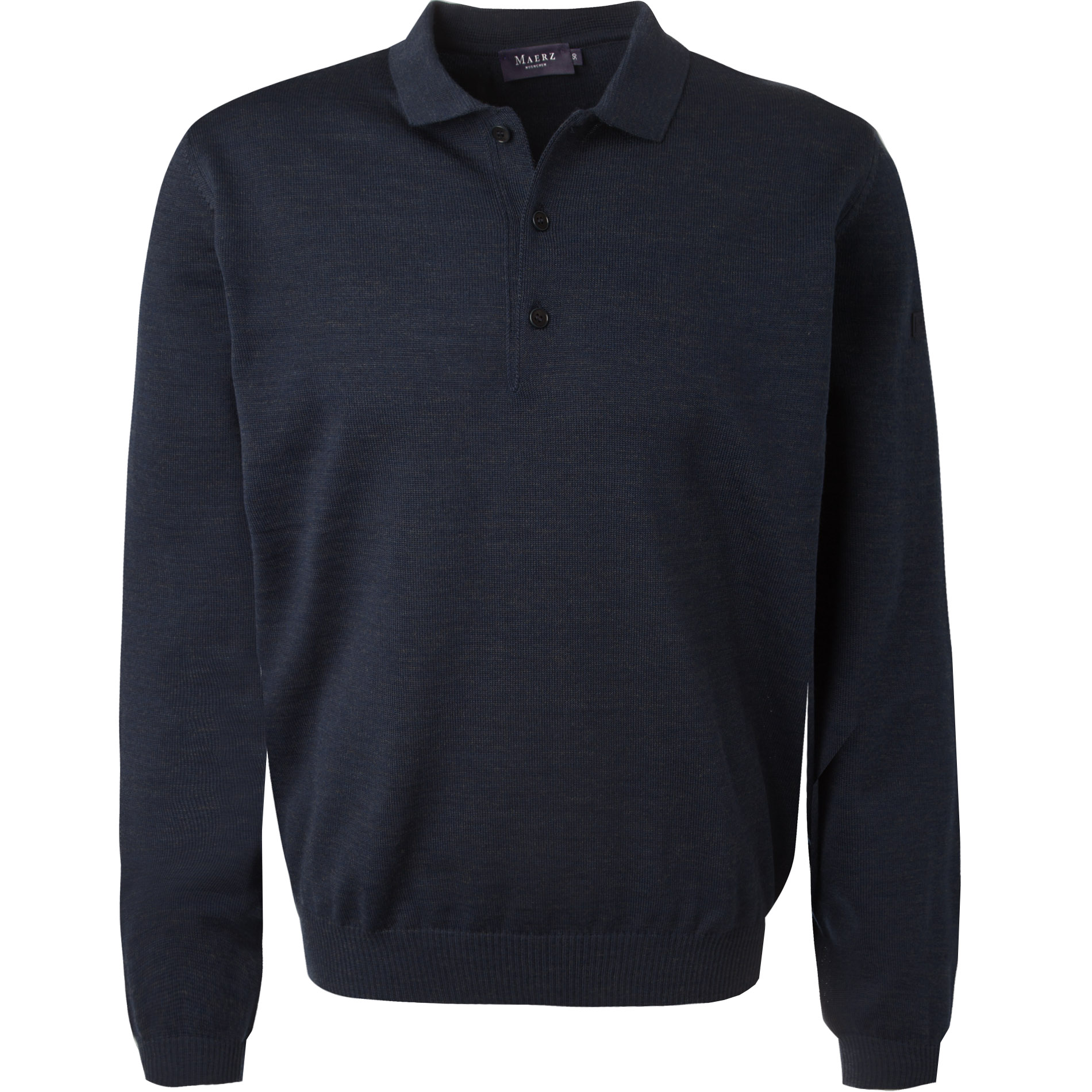 MAERZ Muenchen Herren Pullover blau Merinowolle unifarben