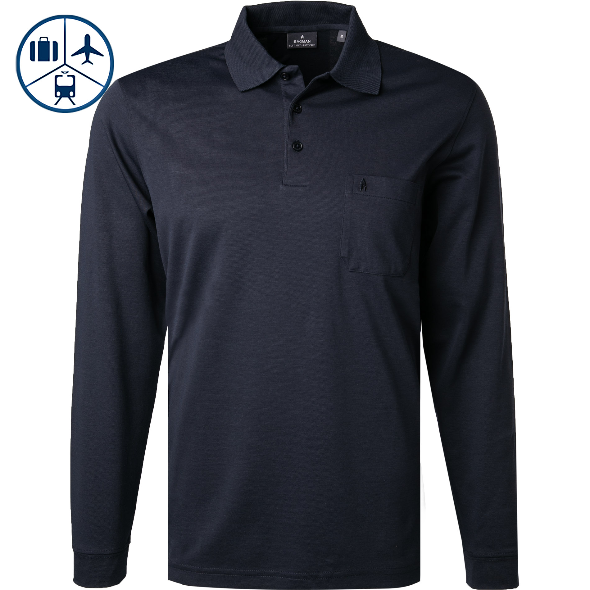 RAGMAN Herren Polo-Shirt blau
