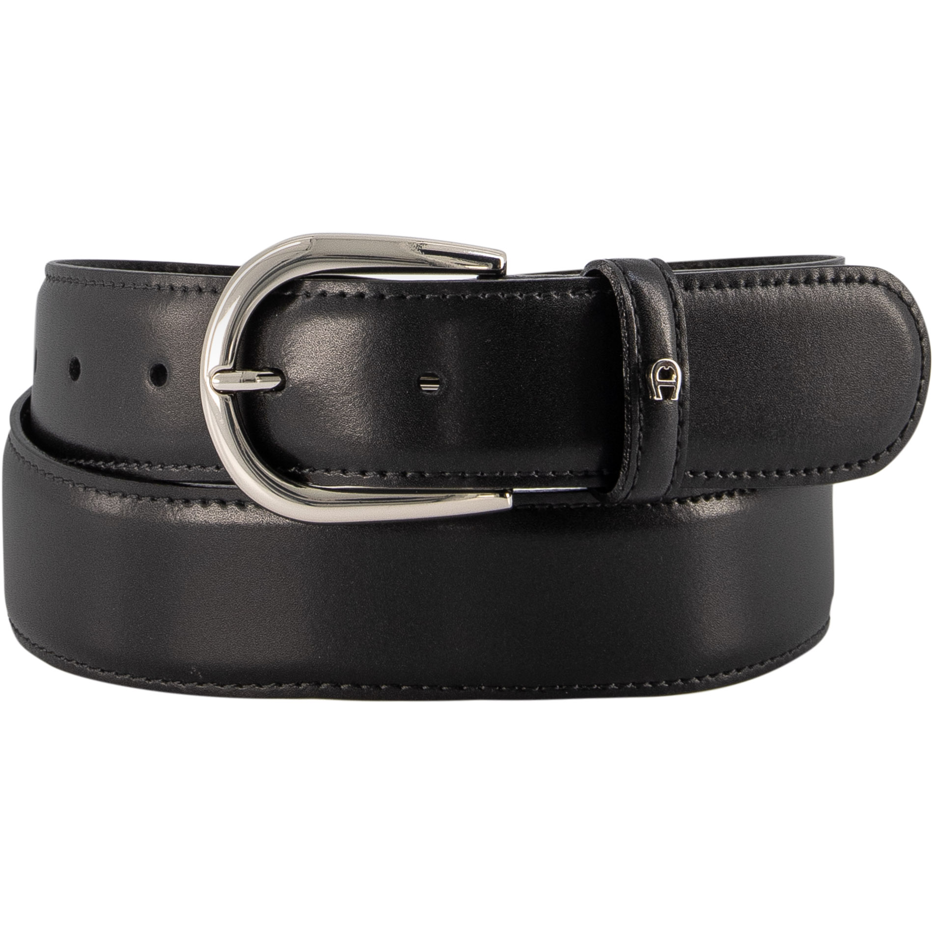 AIGNER Herren Gürtel schwarz Glattleder