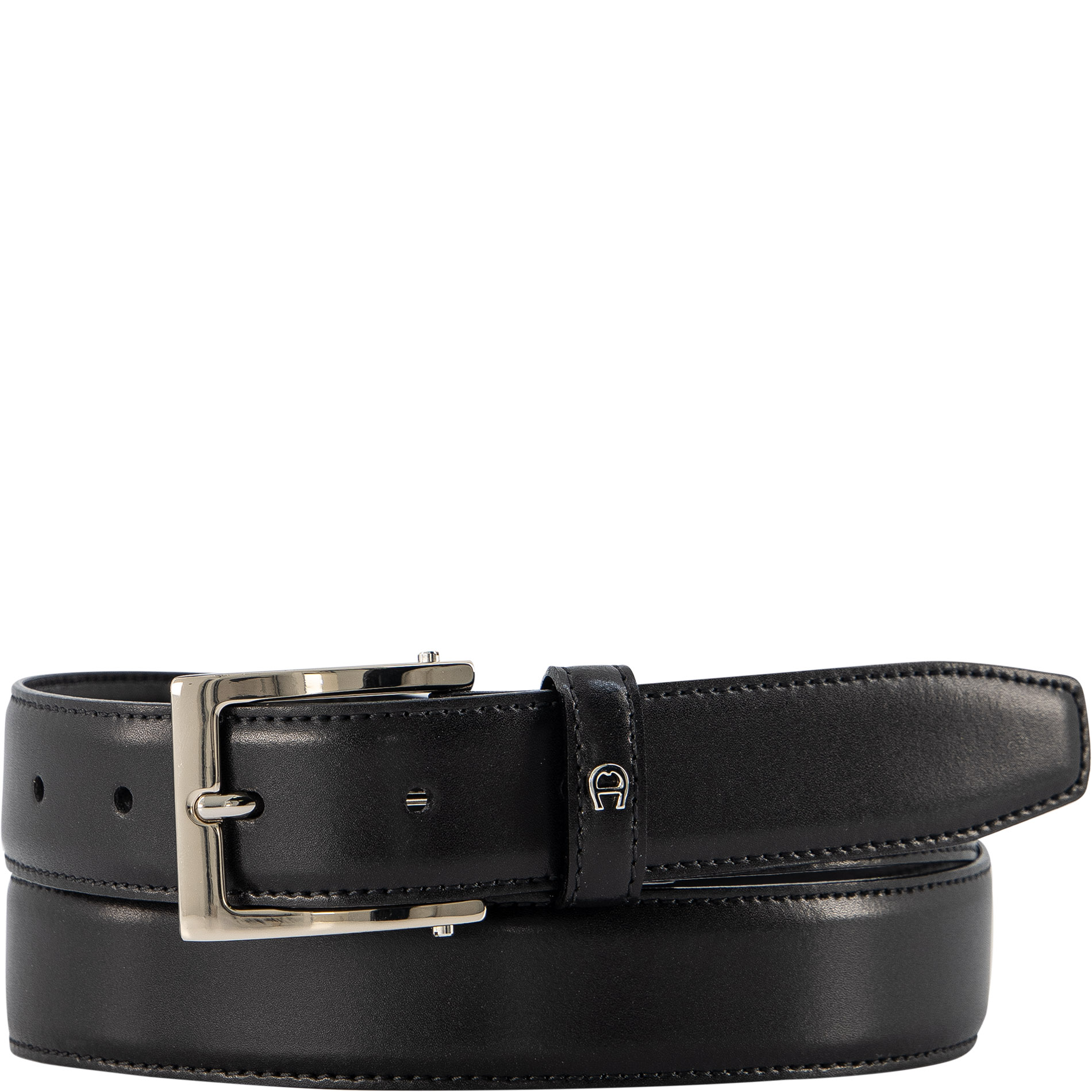 AIGNER Herren Gürtel schwarz Glattleder