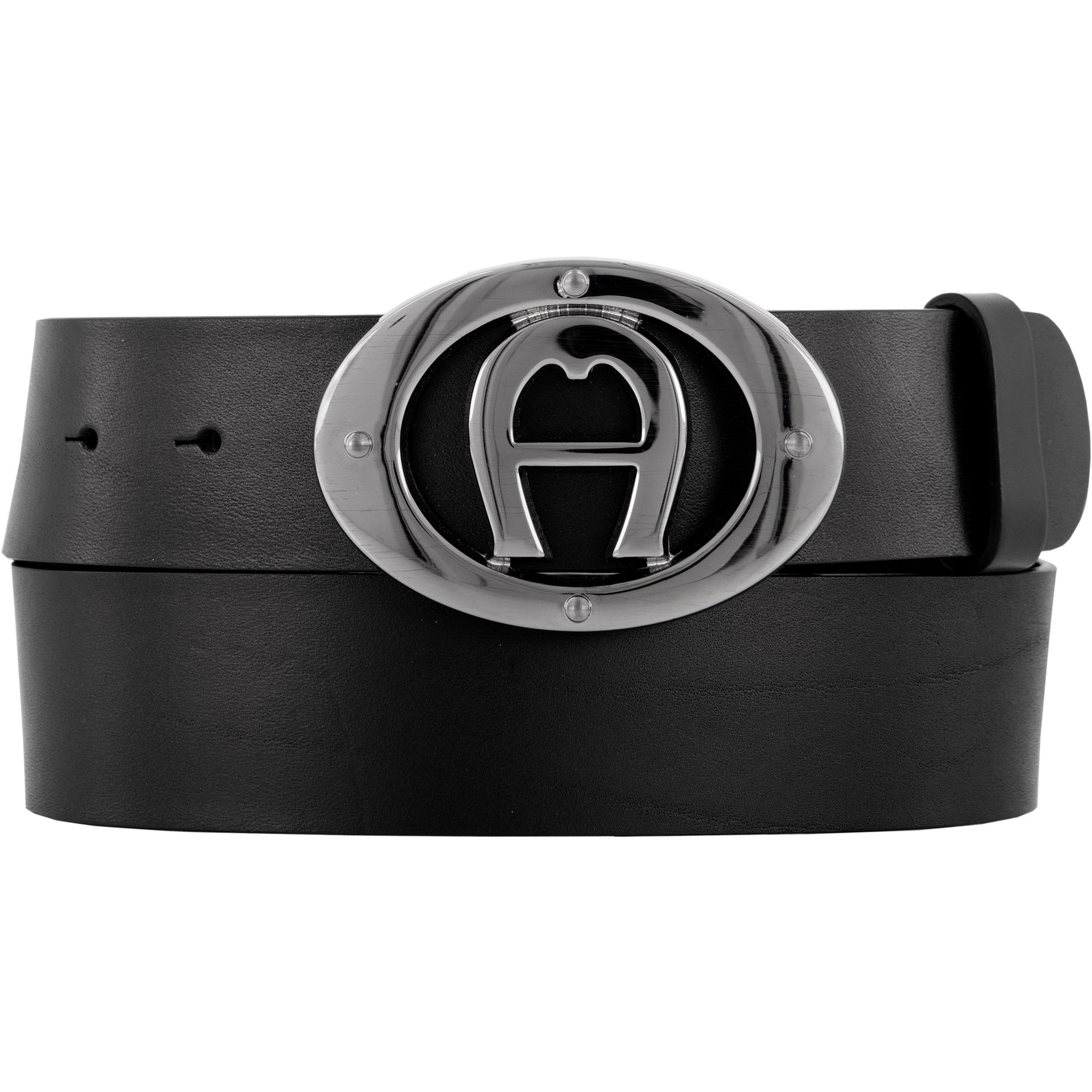 AIGNER Herren Gürtel schwarz Glattleder