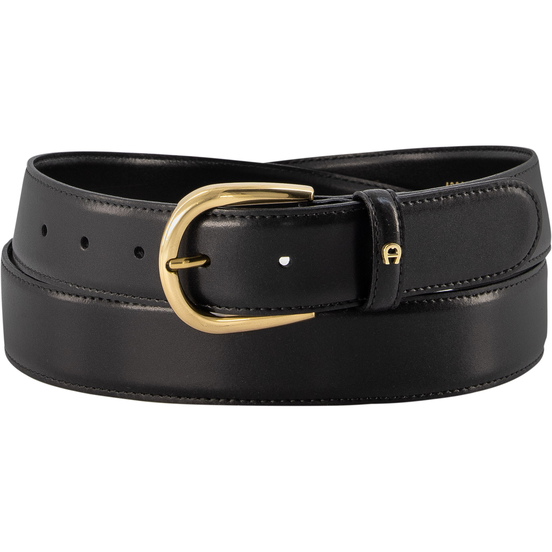 AIGNER Herren Gürtel schwarz Glattleder